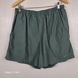 PColumbia PFG Green Nylon Fishing Hiking Swim Shorts Mesh Lined Men’s‎ L